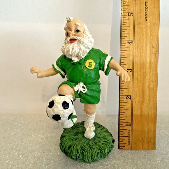 Roman, Inc. Soccer Santa Figurine Wearing Green Uniform USA #5 Rare Vintage 5" - Picture 6 of 7